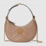 Gucci GG Marmont Half-moon Mini Bag in Nude Chevron Leather