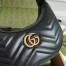 Gucci GG Marmont Half-moon Mini Bag in Black Chevron Leather