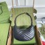 Gucci GG Marmont Half-moon Mini Bag in Black Chevron Leather