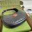 Gucci GG Marmont Half-moon Mini Bag in Black Chevron Leather