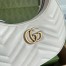 Gucci GG Marmont Half-moon Mini Bag in White Chevron Leather