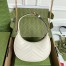 Gucci GG Marmont Half-moon Mini Bag in White Chevron Leather