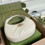 Gucci GG Marmont Half-moon Mini Bag in White Chevron Leather