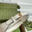 Gucci GG Marmont Half-moon Mini Bag in White Chevron Leather