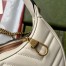 Gucci GG Marmont Half-moon Mini Bag in White Chevron Leather