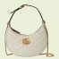 Gucci GG Marmont Half-moon Mini Bag in White Chevron Leather