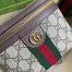 Gucci Ophidia Belt Bag in Beige GG Supreme with Brown Leather