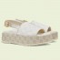 Gucci Platform Sandals in White GG Supreme Canvas 