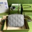 Gucci Small Shoulder Bag In Grey GG Matelasse Leather