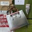 Gucci Diana Small Tote Bag in Silver Calfskin