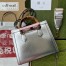 Gucci Diana Small Tote Bag in Silver Calfskin