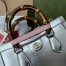 Gucci Diana Small Tote Bag in Silver Calfskin