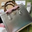 Gucci Diana Small Tote Bag in Silver Calfskin
