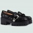 Gucci Women's Lug Sole Loafers in Black Matelasse Leather Leather
