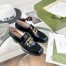 Gucci Women's Loafers in Black Leather with Interlocking G
