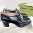 Gucci Women's Loafers in Black Leather with Interlocking G