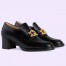 Gucci Women's Loafers in Black Leather with Interlocking G