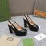 Gucci Slingback Platform Pumps 120mm in Black Leather