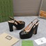 Gucci Slingback Platform Pumps 120mm in Black Leather