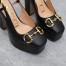 Gucci Slingback Platform Pumps 120mm in Black Leather