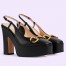 Gucci Slingback Platform Pumps 120mm in Black Leather