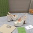 Gucci Slingback Platform Pumps 120mm in White Leather