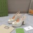 Gucci Slingback Platform Pumps 120mm in White Leather