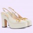Gucci Slingback Platform Pumps 120mm in White Leather