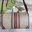 Gucci Savoy Large Duffle Bag in Beige GG Canvas
