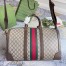 Gucci Savoy Small Duffle Bag in Beige GG Supreme Canvas