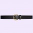 Gucci Crystal Horsebit Belt 30MM in Black Calfskin