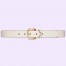 Gucci Crystal Horsebit Belt 30MM in White Calfskin