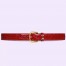Gucci Crystal Horsebit Belt 30MM in Red Crocodile Embossed Leather