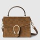 Gucci Dionysus Mini Top Handle Bag in Brown GG Suede Leather