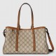Gucci GG Emblem Small Tote Bag in Beige GG Canvas