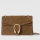Gucci Dionysus Small Shoulder Bag in Brown GG Suede Leather