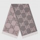 Gucci GG Cashmere Jacquard Scarf in Grey and Pink